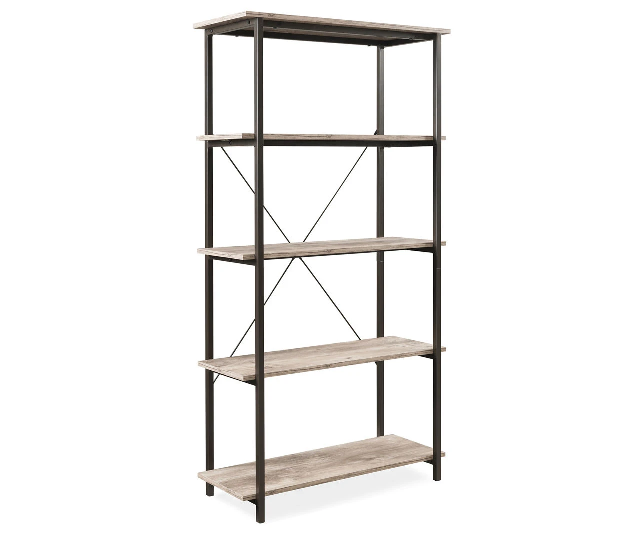 Real Living Rustic 5-Shelf Bookcase