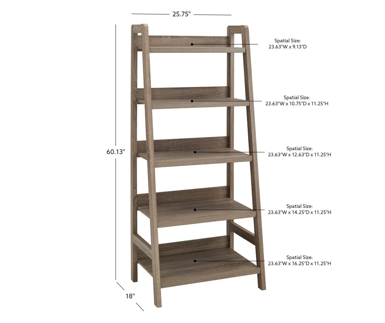 Margo Gray 5-Shelf Ladder Bookcase - Image 8