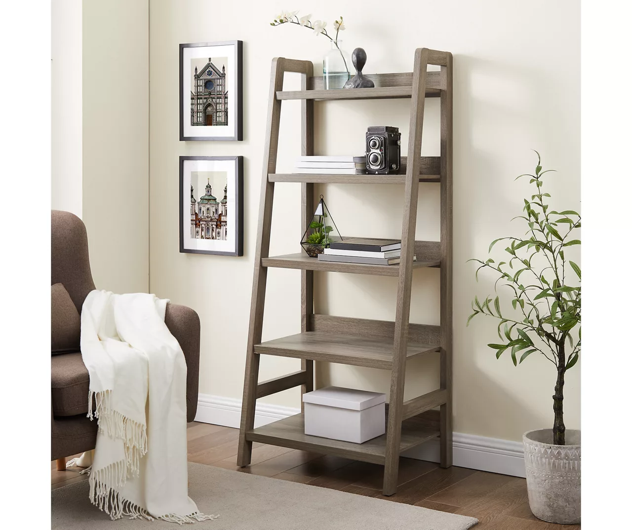 Margo Gray 5-Shelf Ladder Bookcase