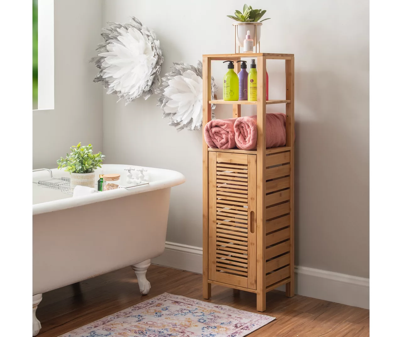 Pierce Bamboo 5-Shelf Mid Cabinet - Image 4