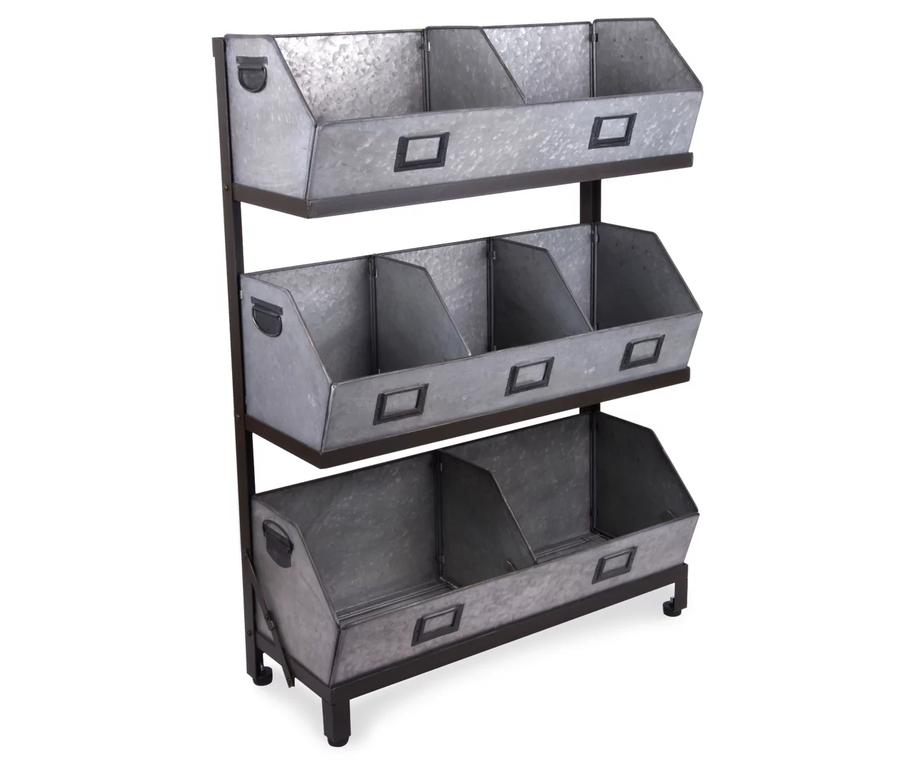 Galvanized Metal 3-Tier Storage Shelf - Image 2