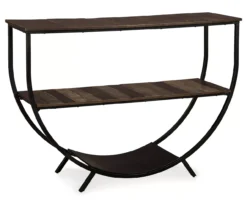 Lamoney Gray, White & Brown Slat Console Table