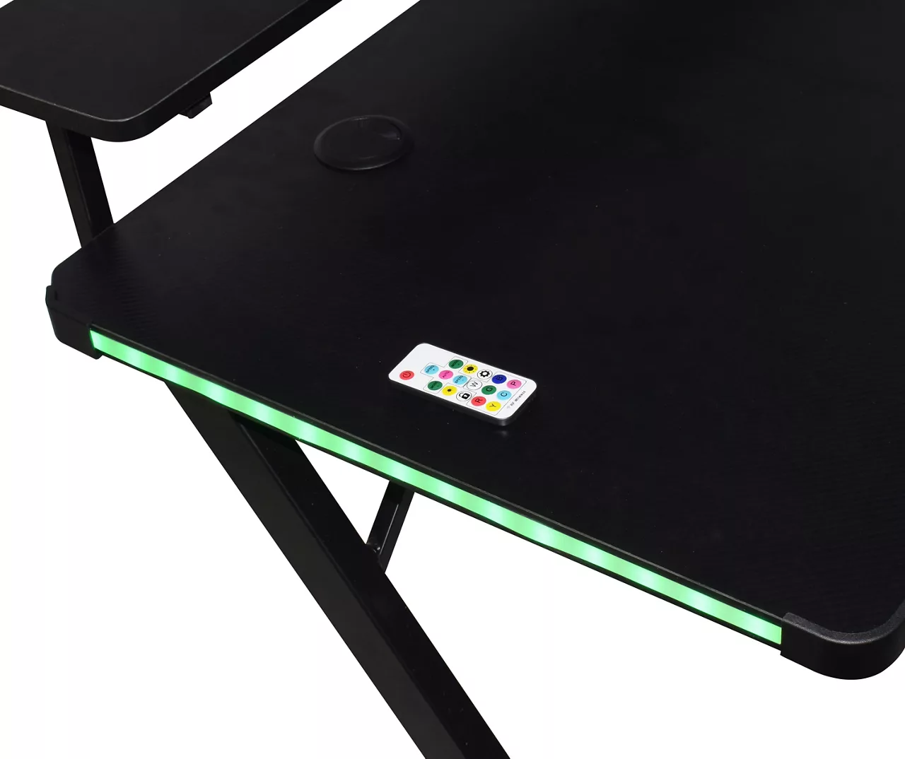 Black LED Gaming Desk With Riser - Image 9