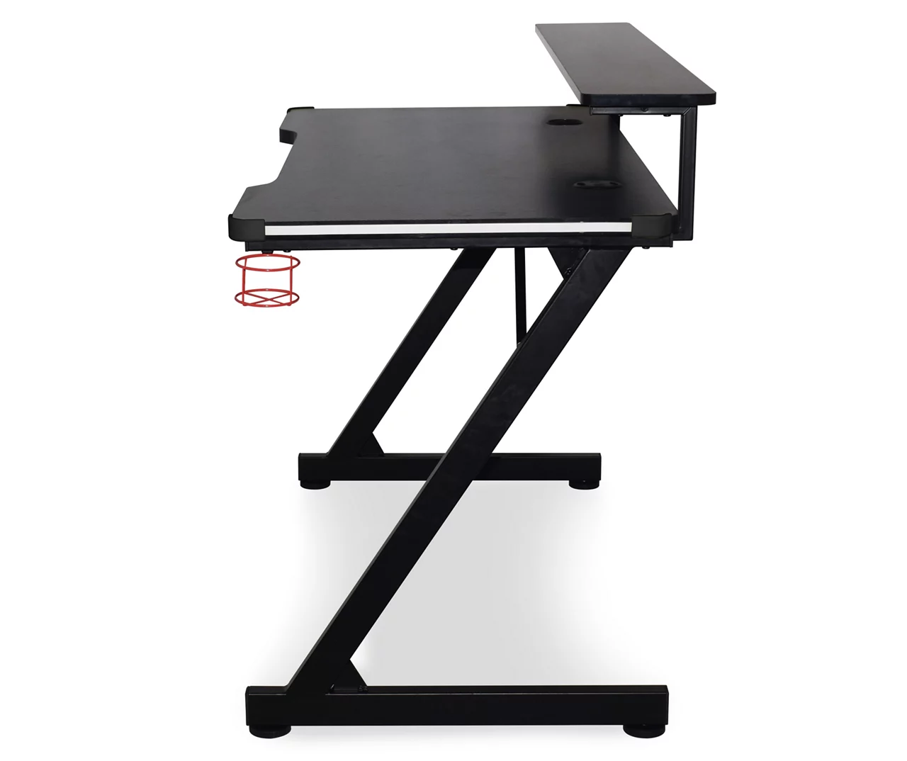 Black LED Gaming Desk With Riser - Image 3