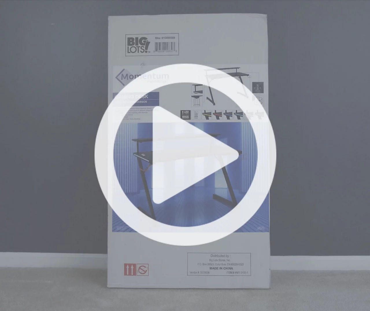 Black LED Gaming Desk With Riser - Image 6