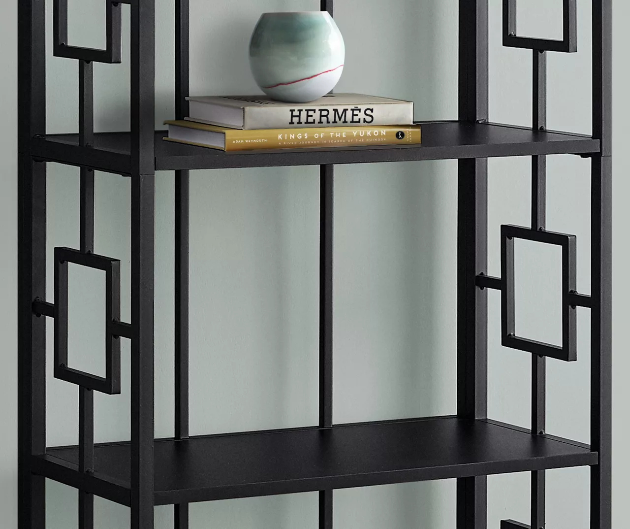 Black Square 4-Shelf Bookcase - Image 4