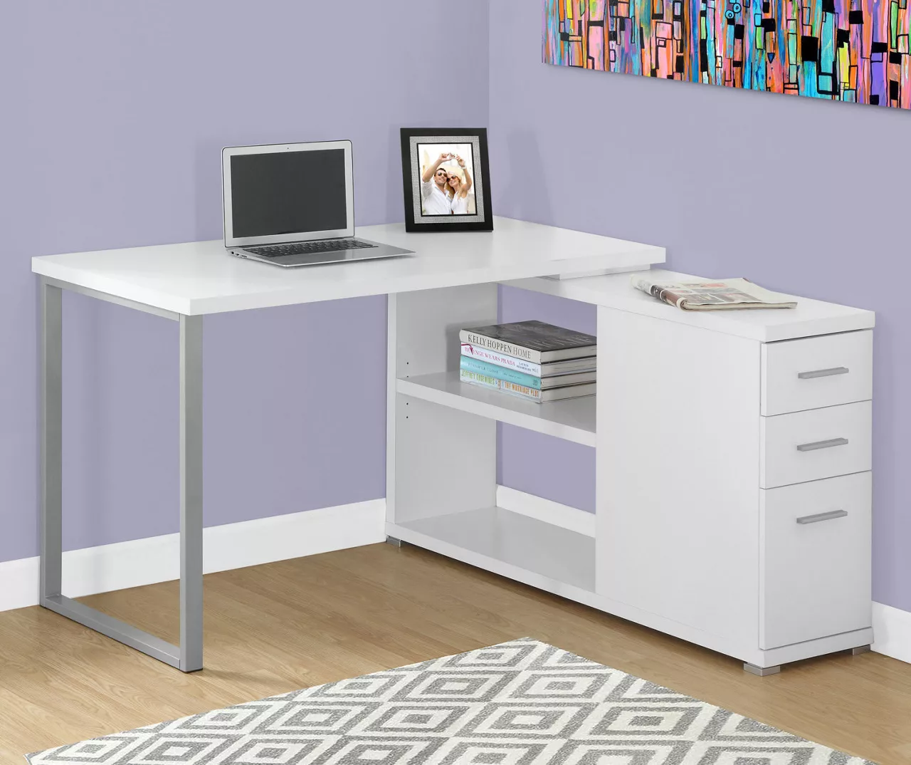 White Reversible L-Shaped Corner Desk - Image 2