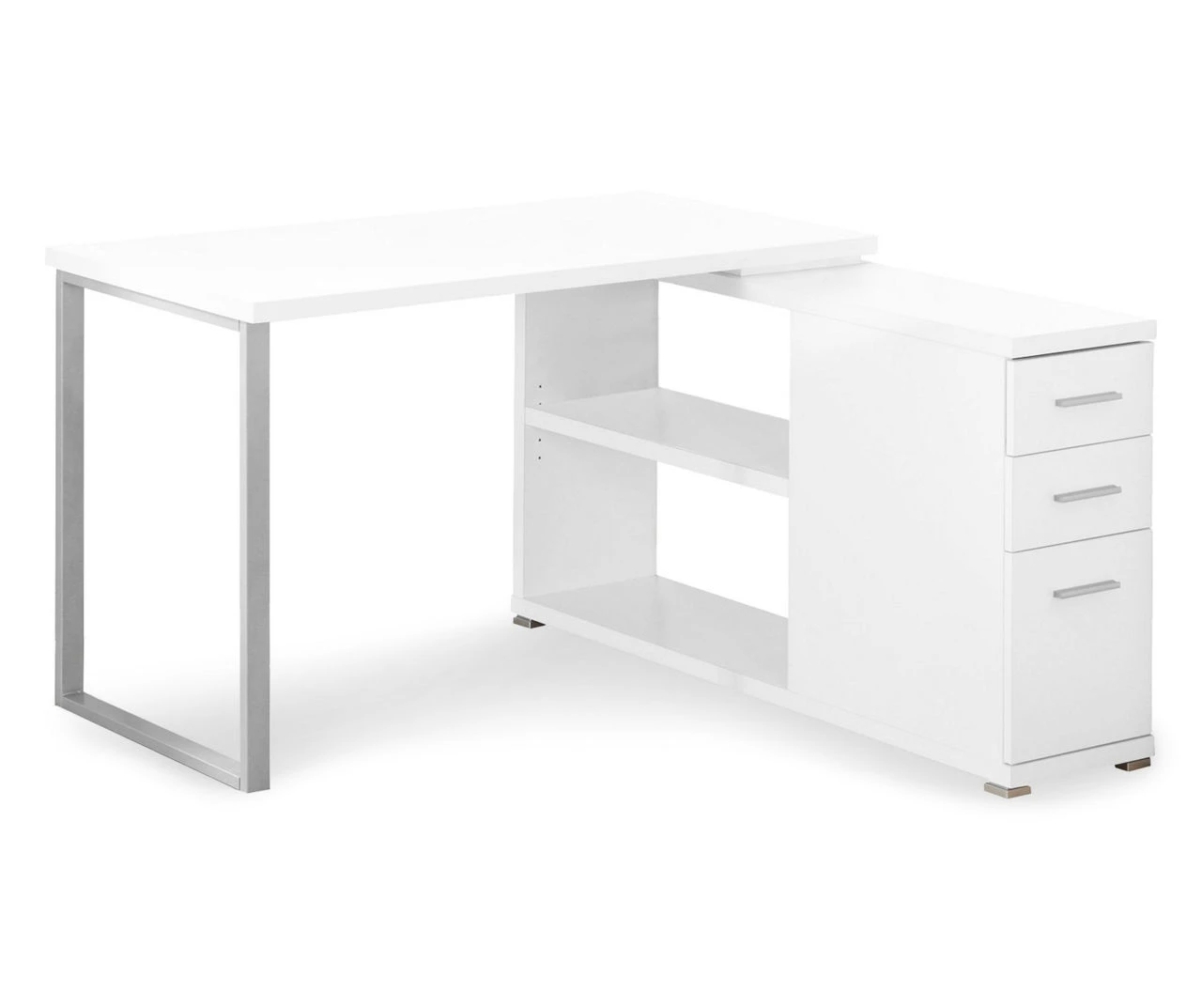 White Reversible L-Shaped Corner Desk