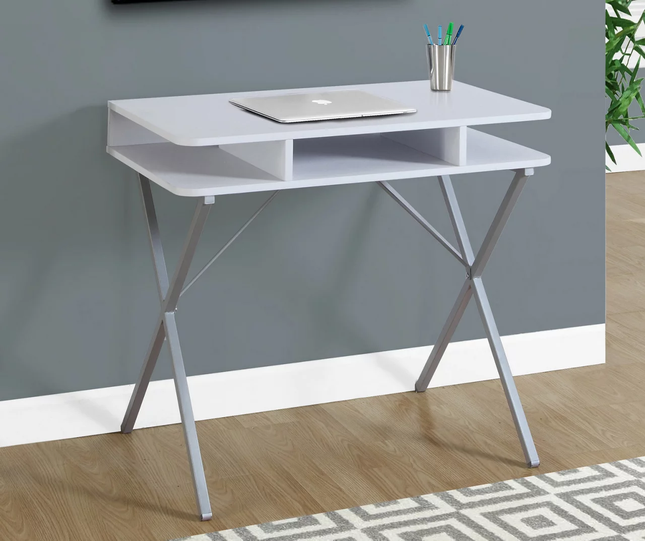 Silver & White Writing Desk - Image 2