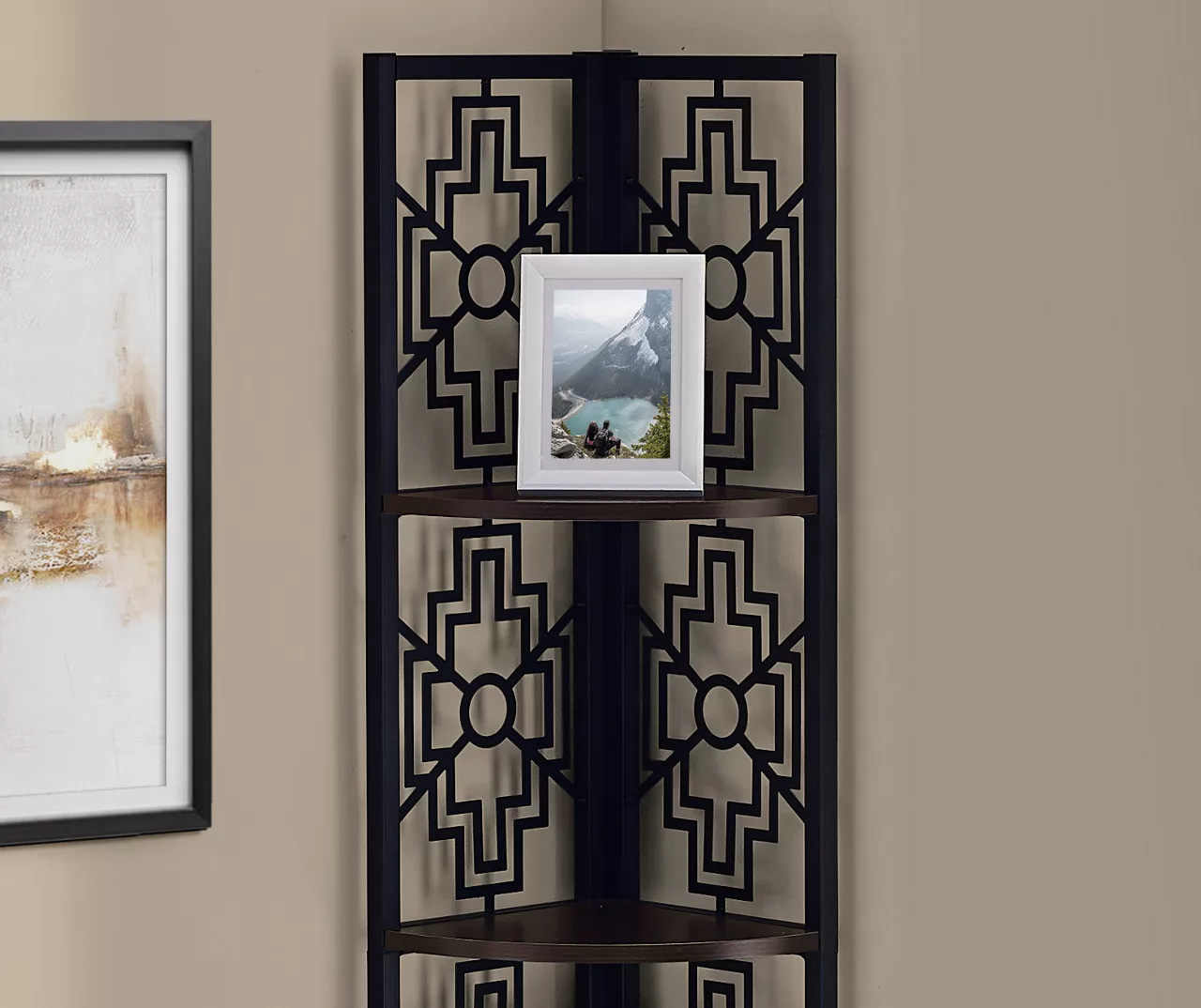 Monarch Geometric 4-Shelf Corner Bookcase - Image 11