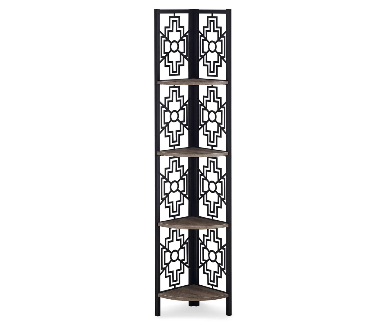 Monarch Geometric 4-Shelf Corner Bookcase - Image 3