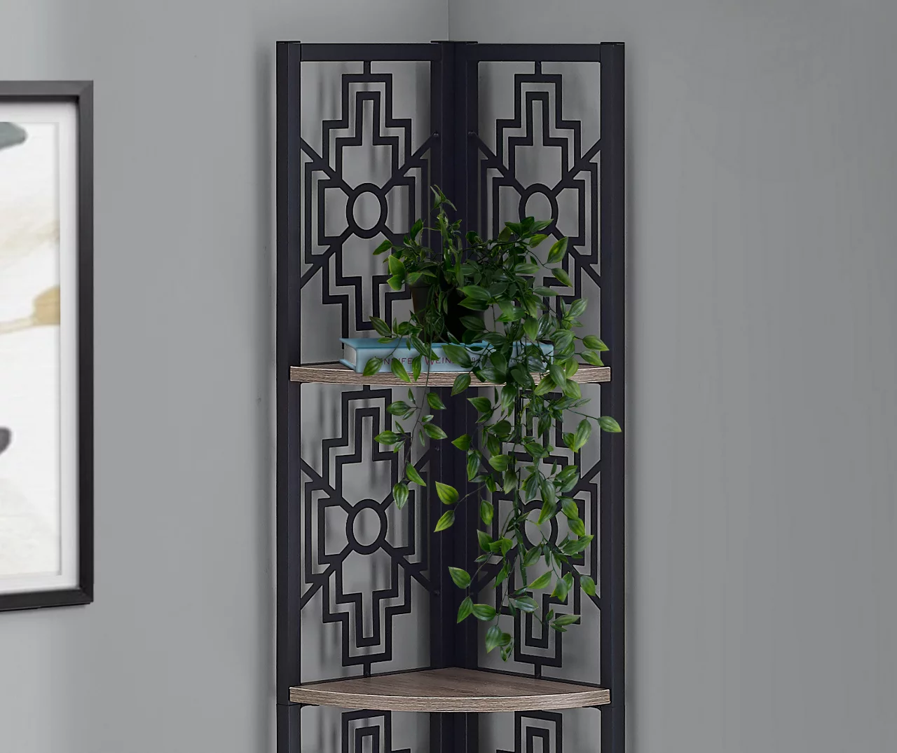 Monarch Geometric 4-Shelf Corner Bookcase - Image 15