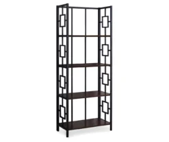 Espresso Square 4-Shelf Open Bookcase