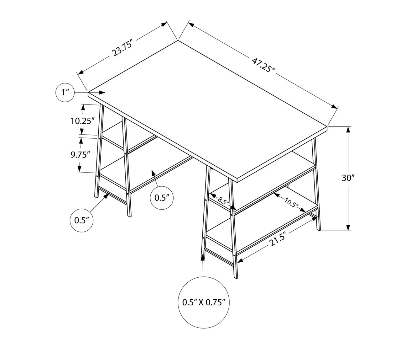 Monarch Sawhorse Office Desk - Image 12