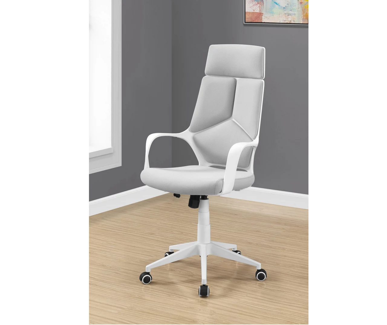 White & Gray Executive Office Chair - Image 10
