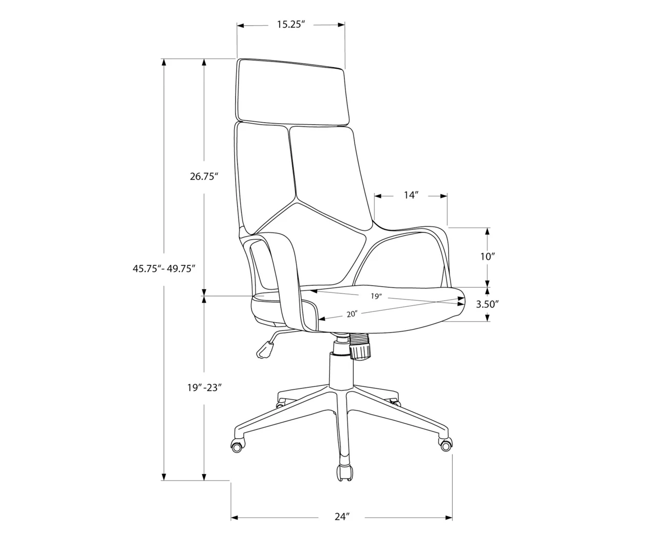 White & Gray Executive Office Chair - Image 11