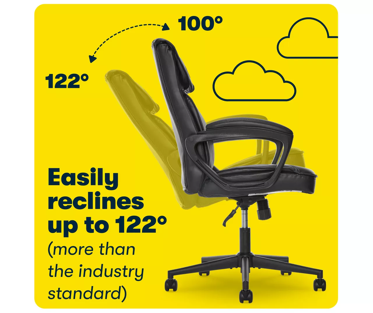 Hannah Black Bonded Leather Office Chair - Image 7