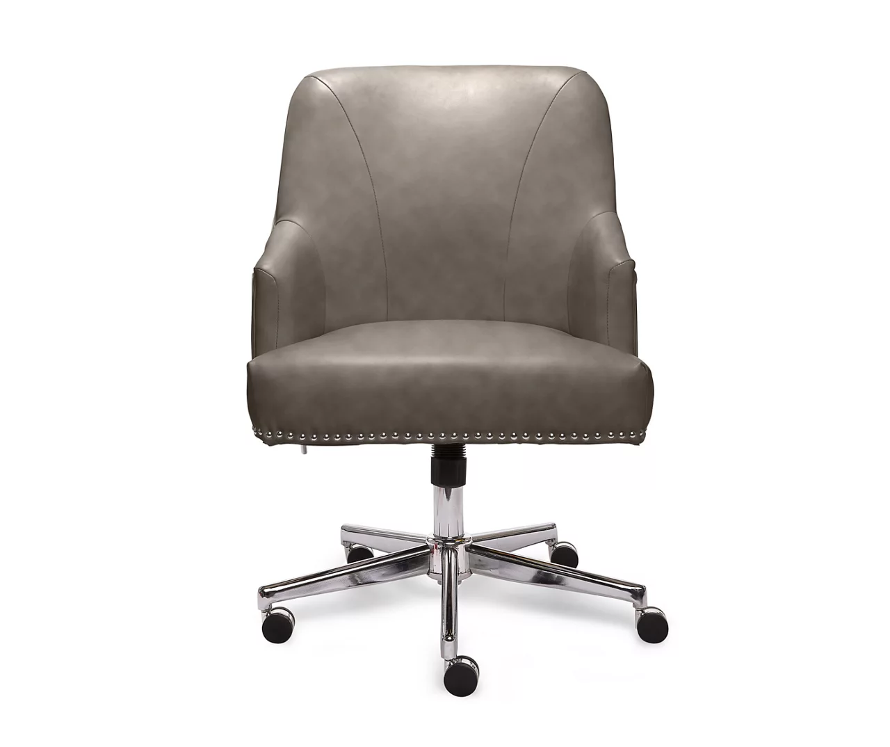 Leighton Gray Memory Foam Bonded Leather Office Chair