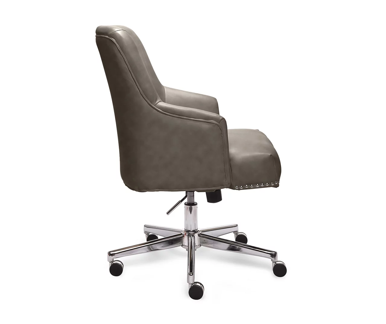 Leighton Gray Memory Foam Bonded Leather Office Chair - Image 3