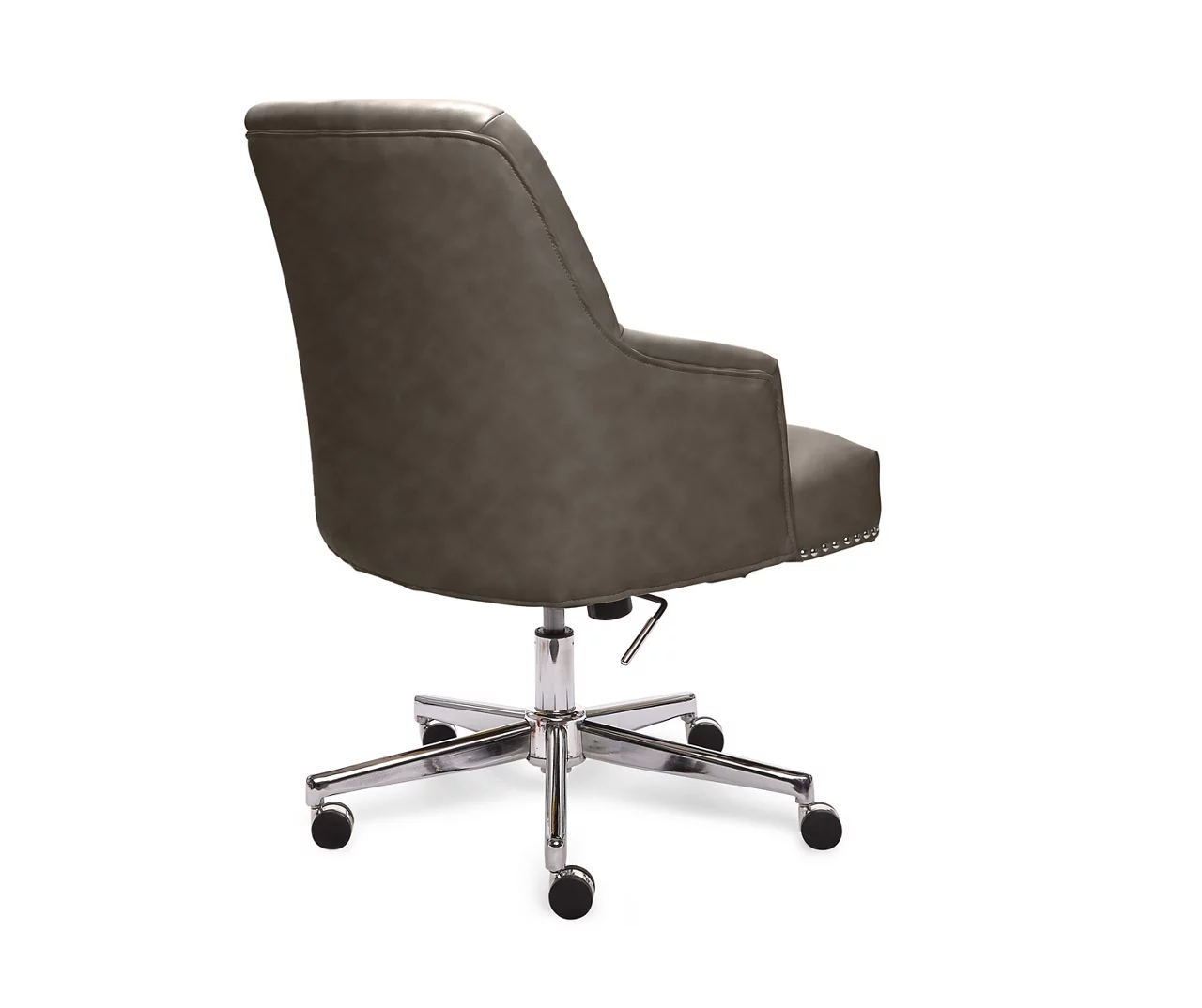 Leighton Gray Memory Foam Bonded Leather Office Chair - Image 4