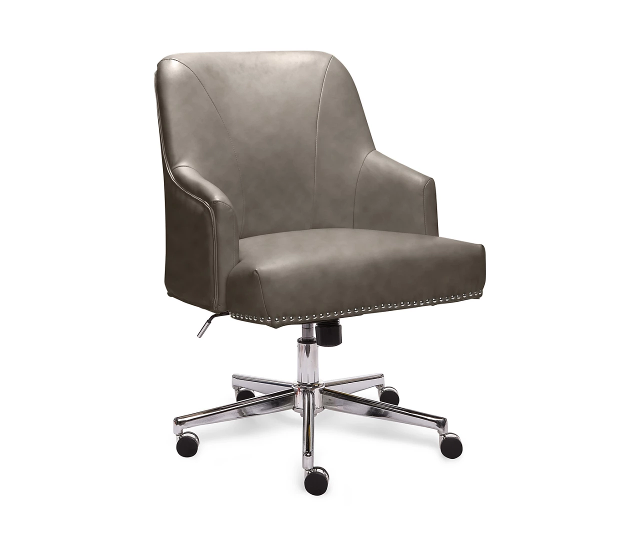 Leighton Gray Memory Foam Bonded Leather Office Chair - Image 2