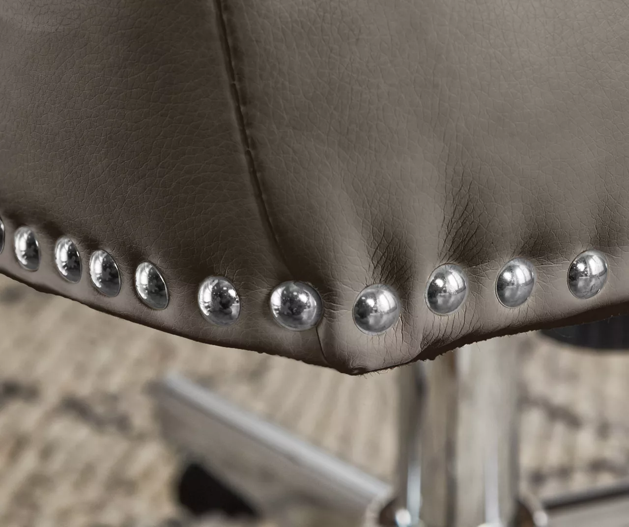 Leighton Gray Memory Foam Bonded Leather Office Chair - Image 8