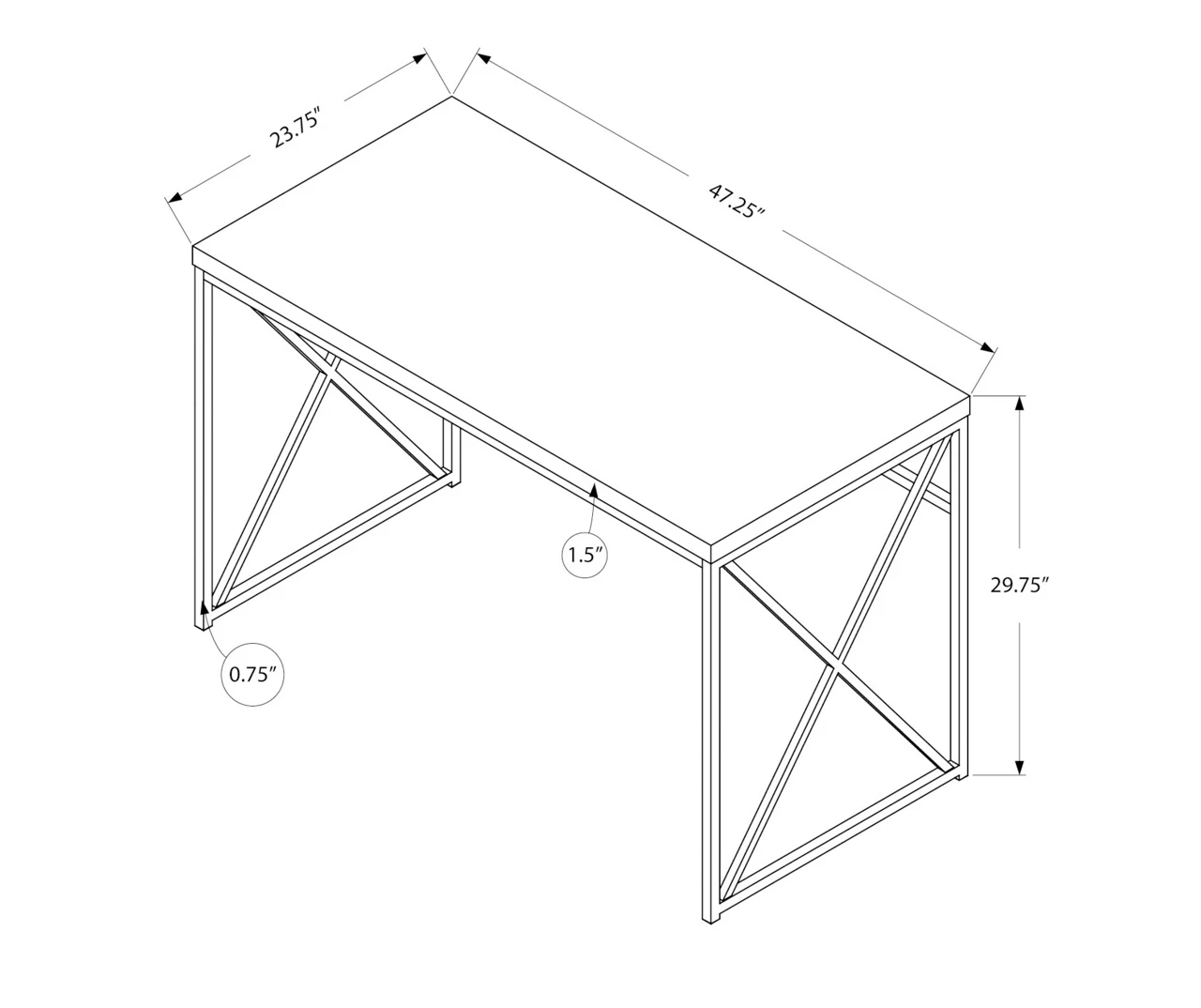 Monarch Metal Computer Desk - Image 7