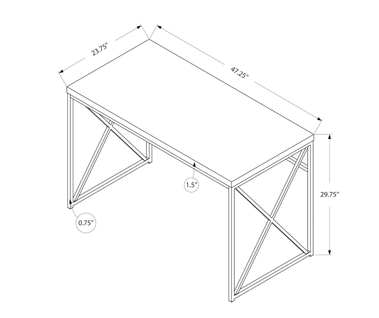Monarch Metal Computer Desk - Image 15