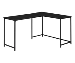 Black Metal L-Shaped Corner Desk
