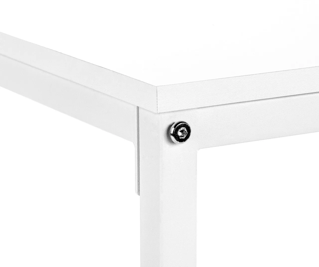 White Metal L-Shaped Corner Desk - Image 7