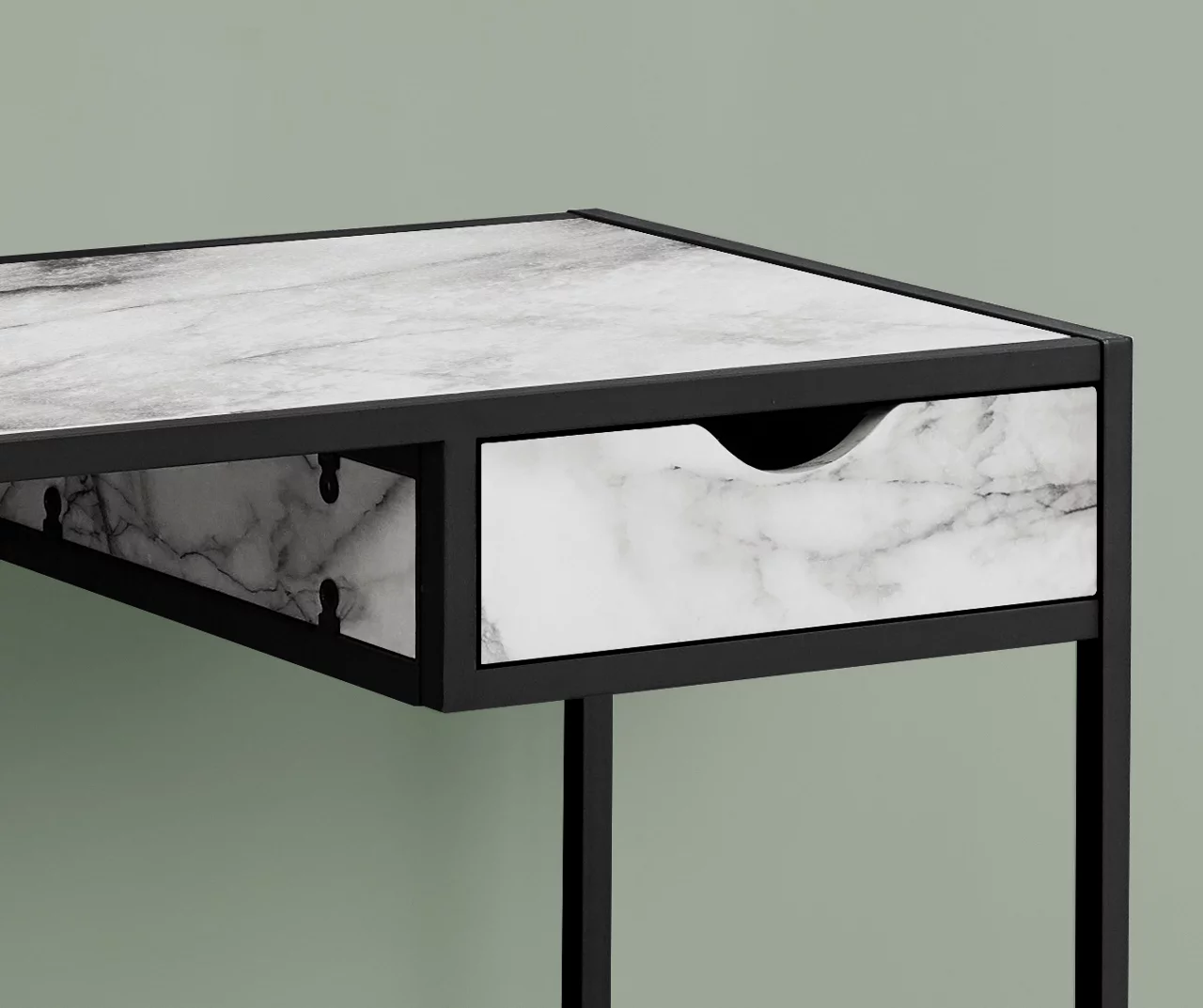 White Marble Look Computer Desk - Image 4