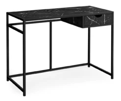Black Marble Look Computer Desk