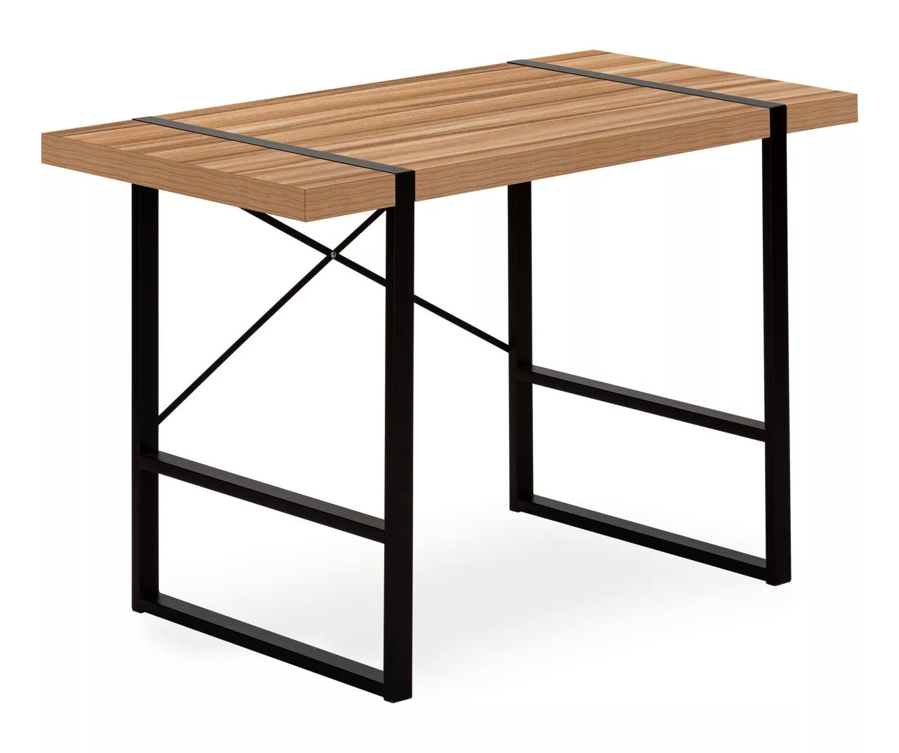 Brown Wood Look Thick Panel Computer Desk