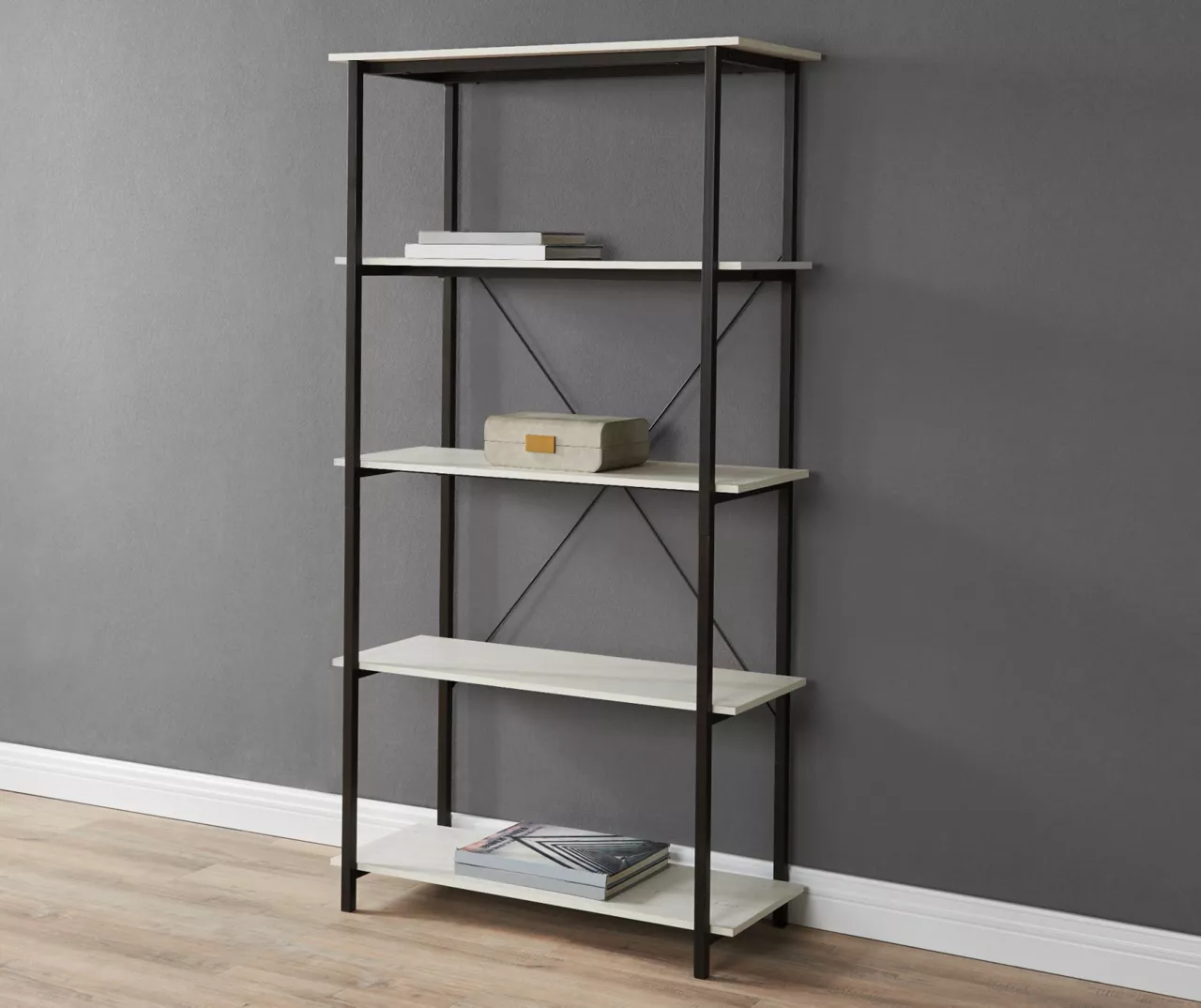 Real Living Rustic 5-Shelf Bookcase - Image 2
