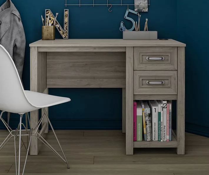 Sierra Ridge Levi Light Walnut Pedestal Desk - Image 3