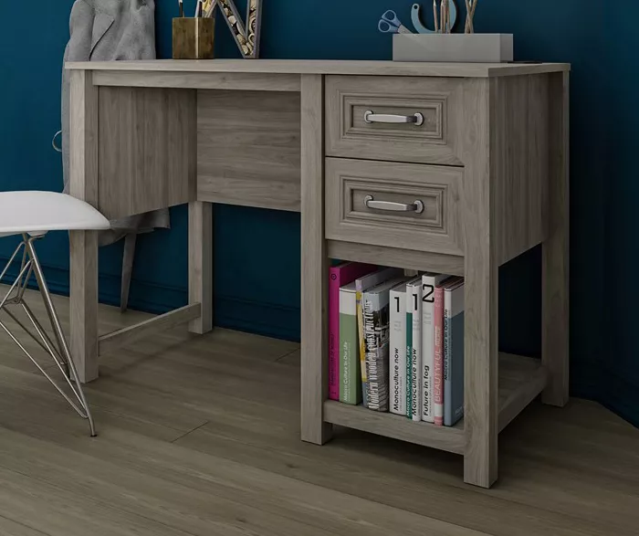 Sierra Ridge Levi Light Walnut Pedestal Desk - Image 4