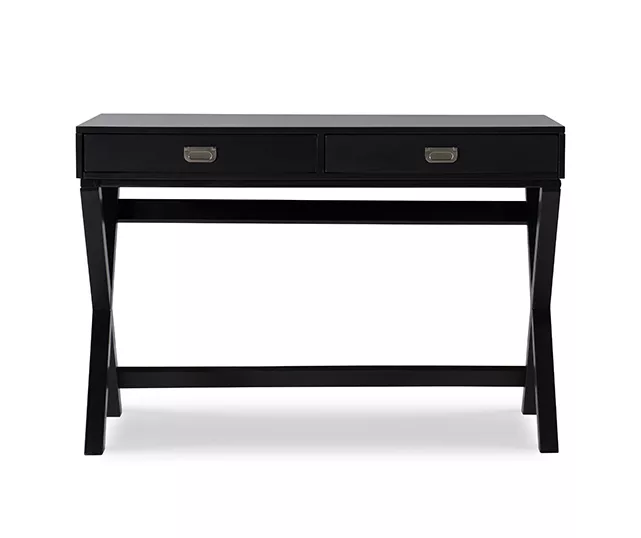 Cami Black X-Base Campaign Style Writing Desk - Image 3