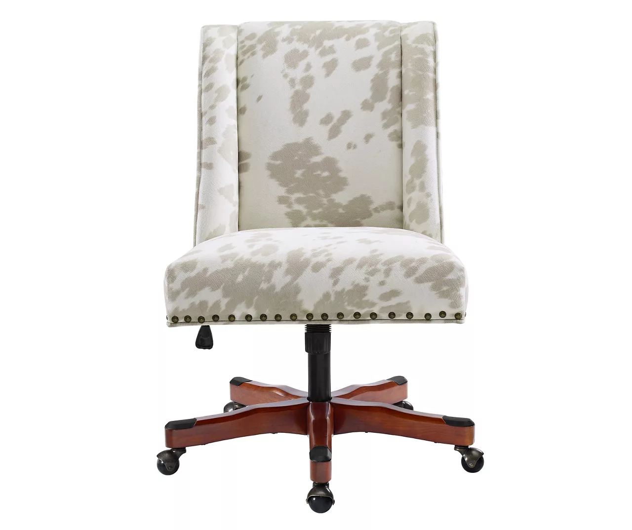Austin Brown Linen Cow Print Office Chair - Image 6
