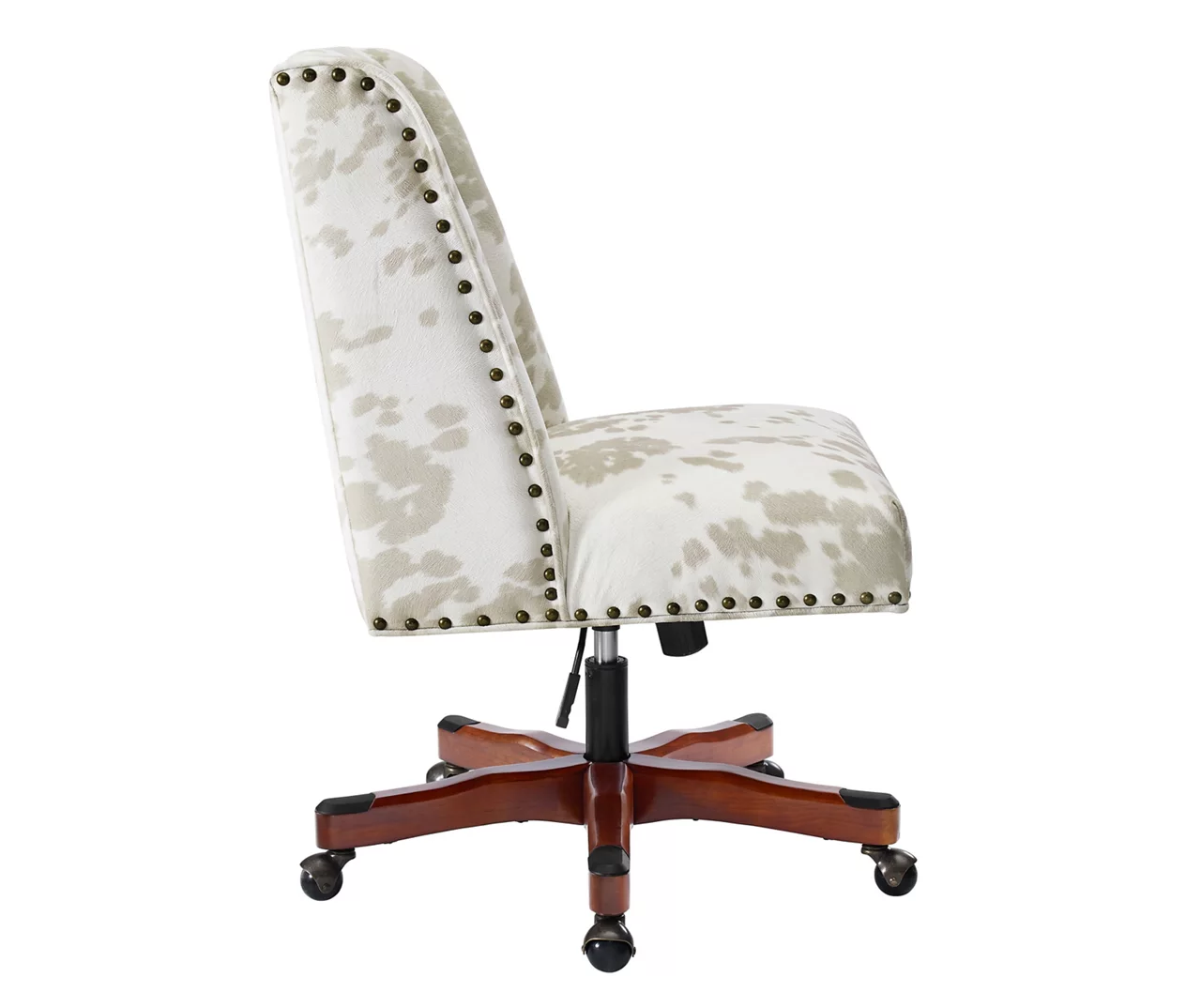 Austin Brown Linen Cow Print Office Chair - Image 7