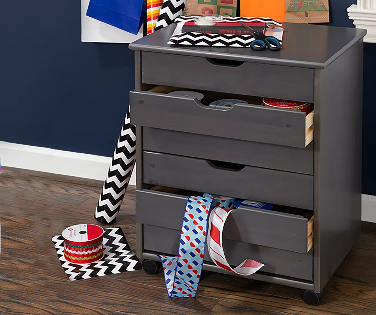 Craft Mate Wide Gray 6-Drawer Rolling Storage Cart - Image 2