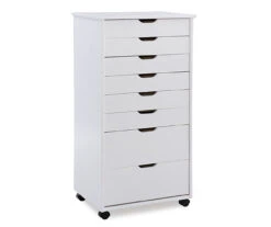 Craft Mate White Wood 8-Drawer Rolling Storage Cart