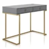 Camila Gray Writing Desk With Wireless Charging