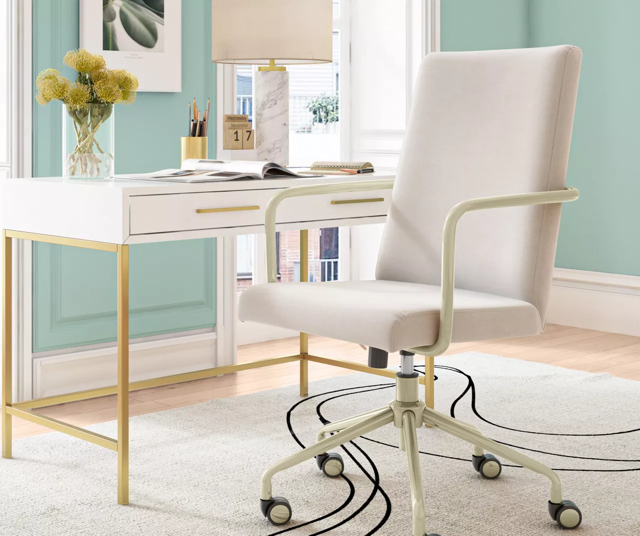 Giselle Velvet Office Chair - Image 13