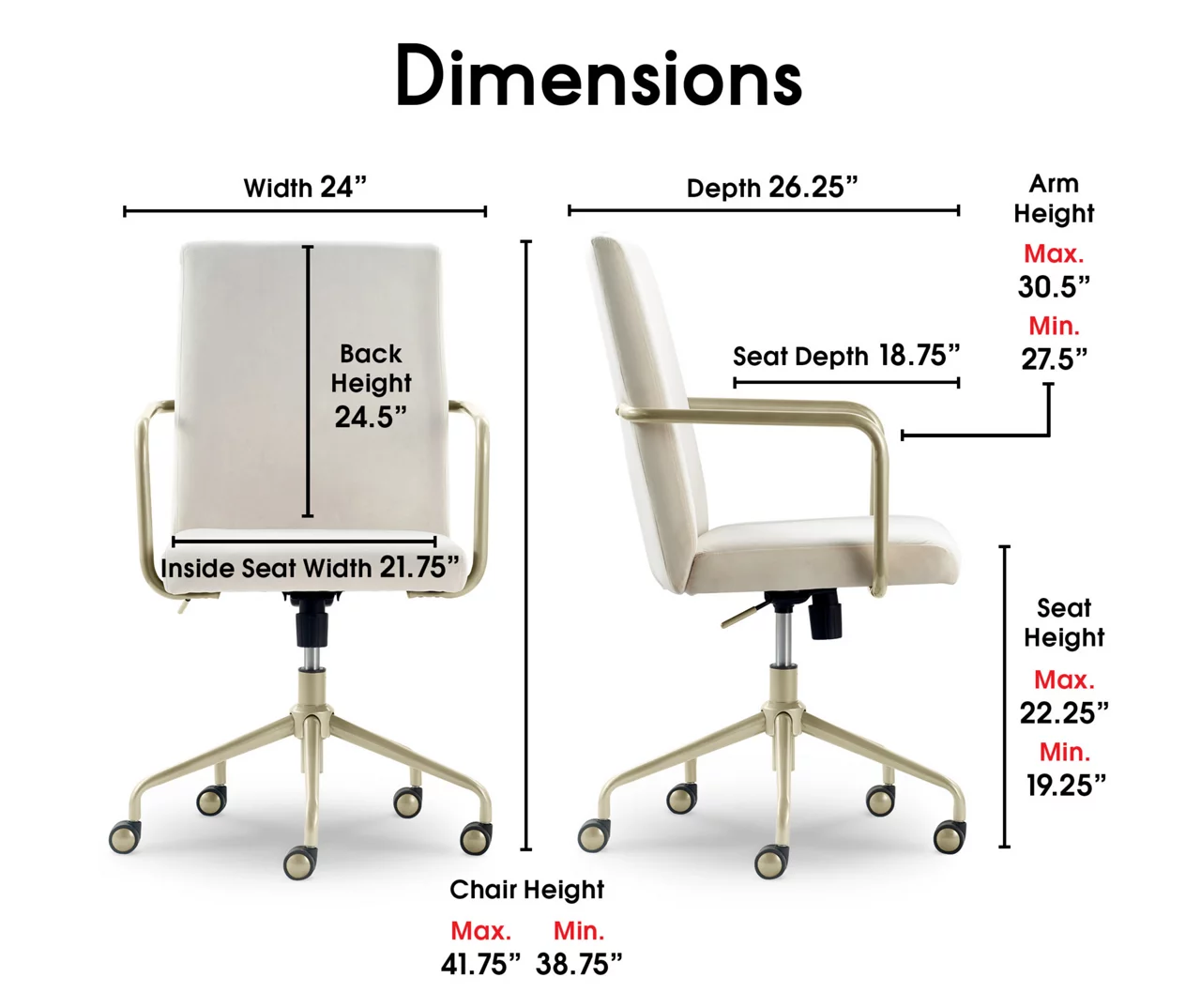 Giselle Velvet Office Chair - Image 16