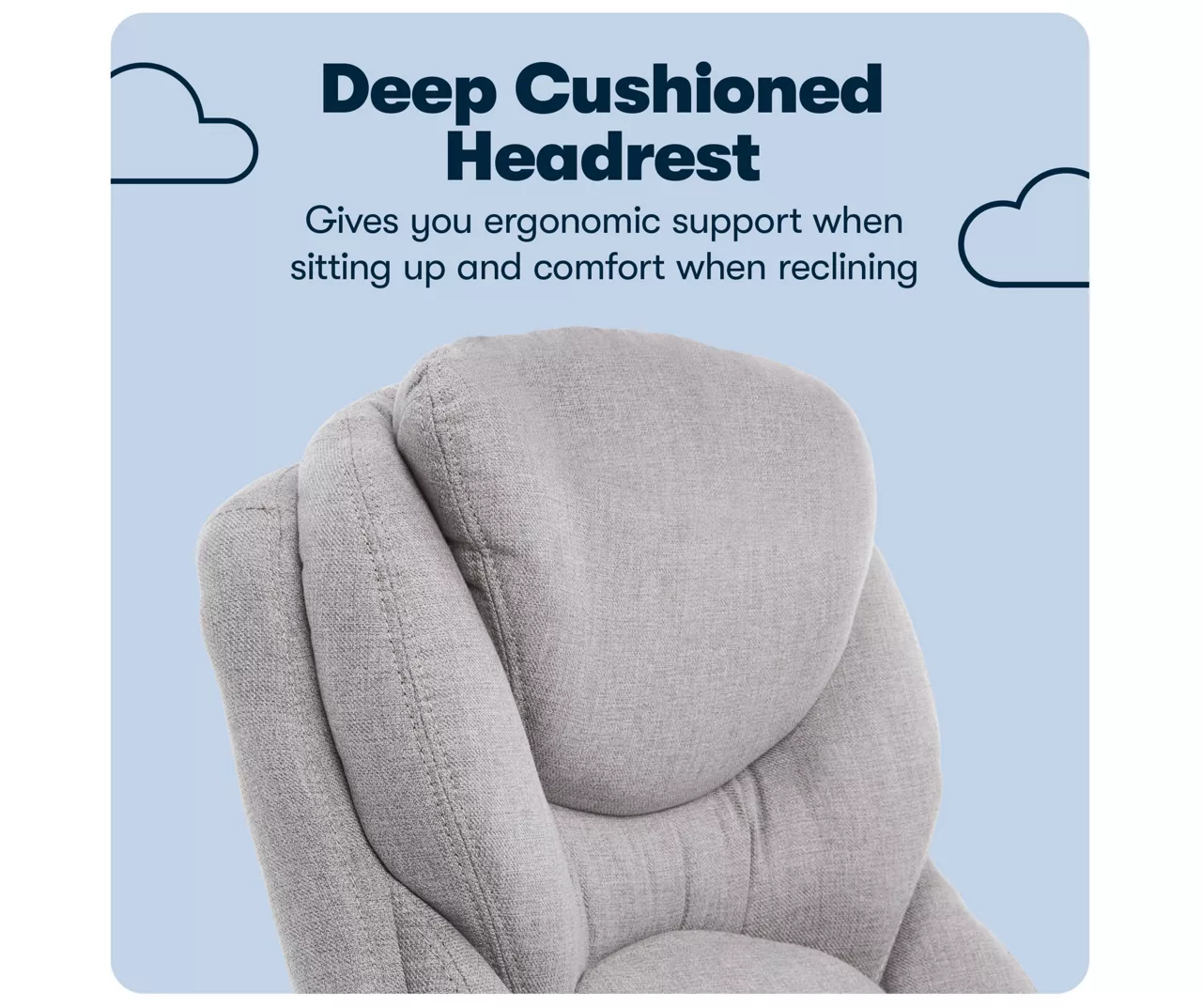 Claremont Light Gray Fabric Office Chair - Image 10