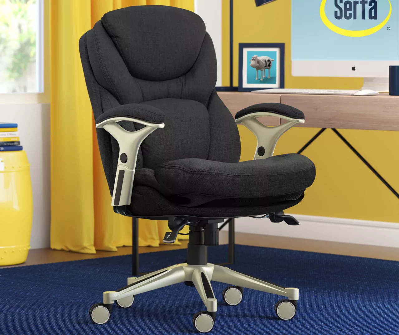 Claremont Dark Gray Fabric Office Chair - Image 2