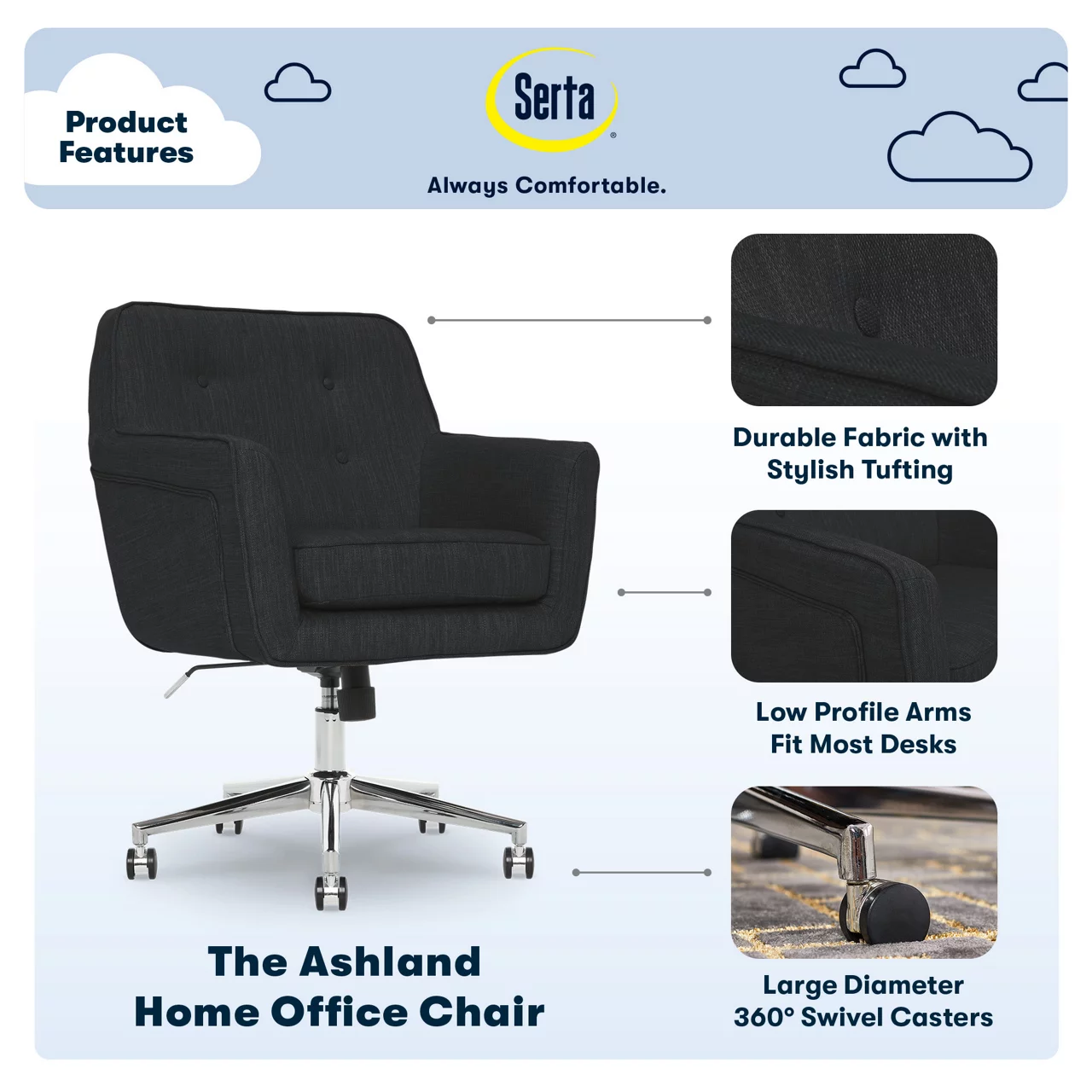 Serta Ashland Fabric Office Chair - Image 11