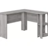 Industrial Gray L-Shaped Corner Desk With Open Storage