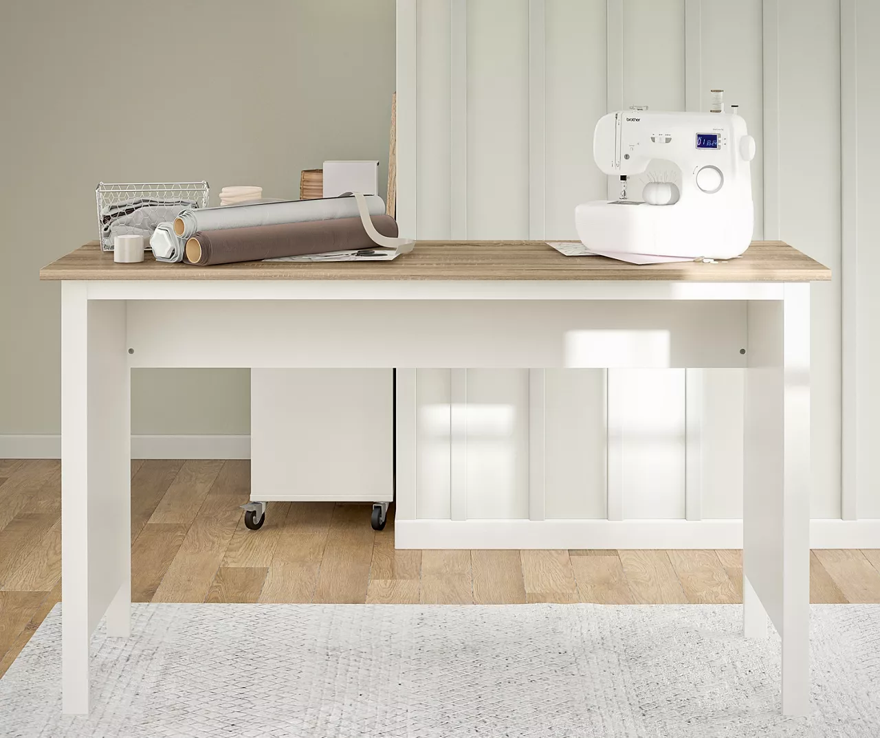 Evolution Vantage White & Weathered Oak Workbench - Image 3