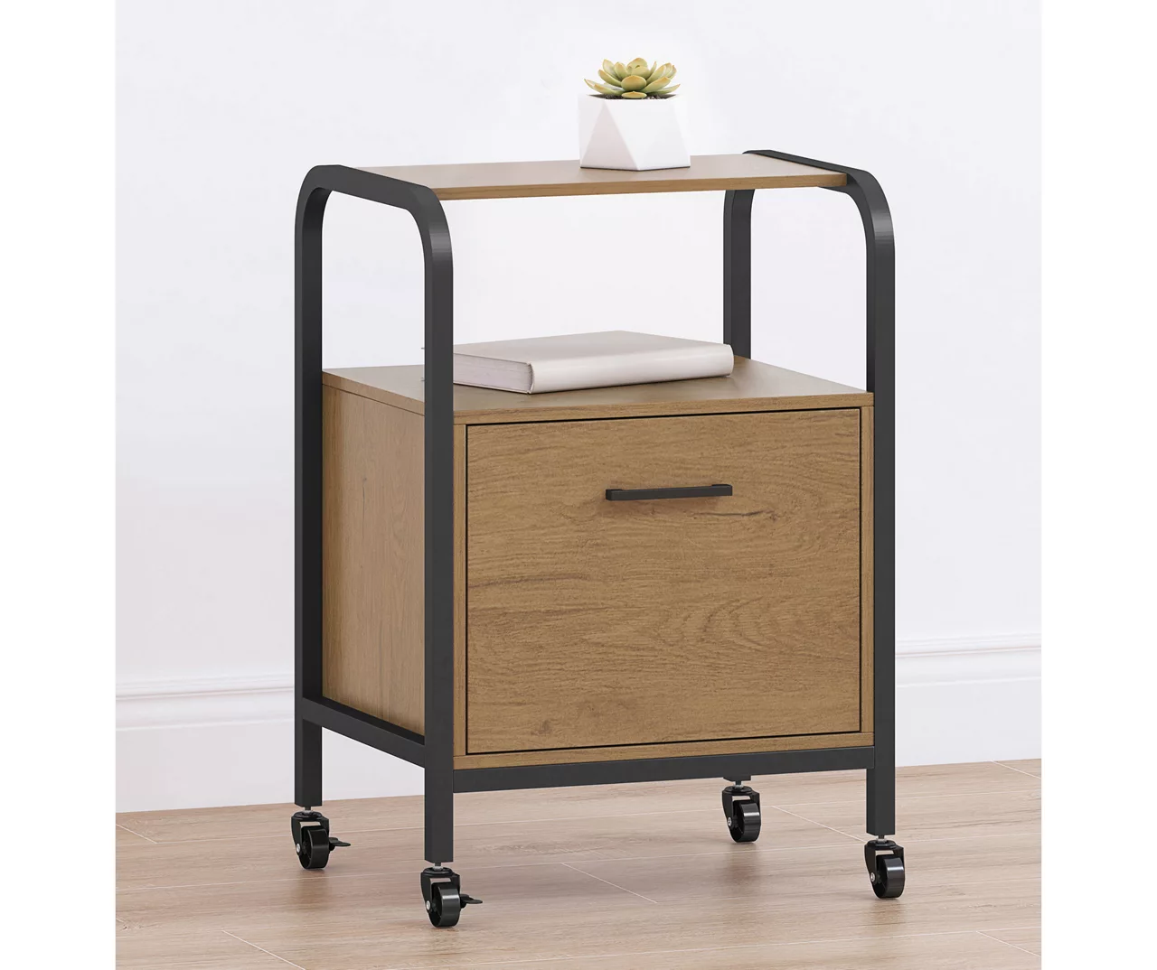 Wood & Metal File Rolling Storage Cart - Image 2